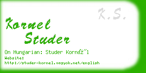 kornel studer business card